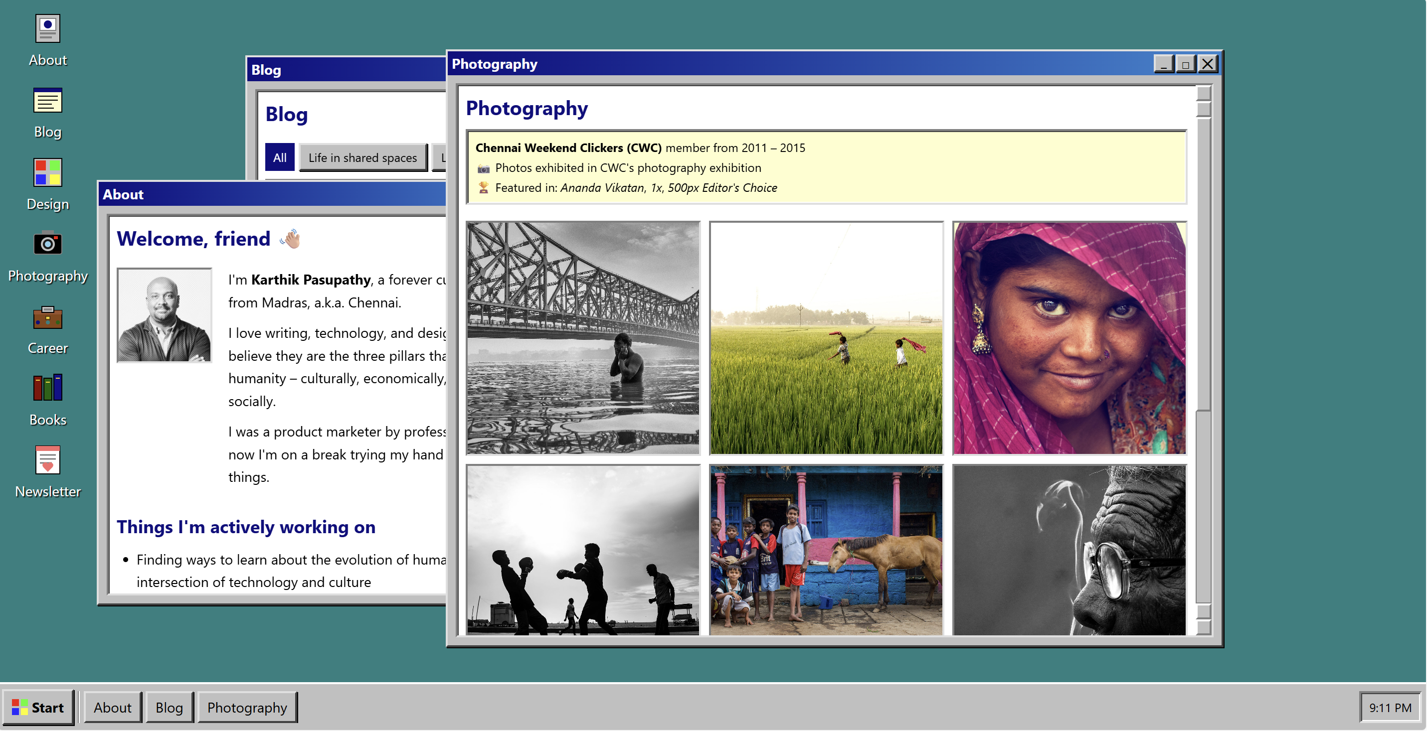 Nostalgic personal website screenshot