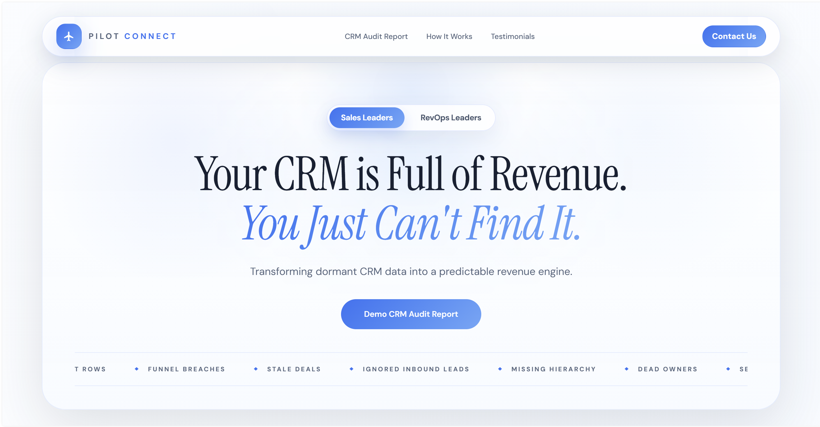 PilotConnect - website screenshot